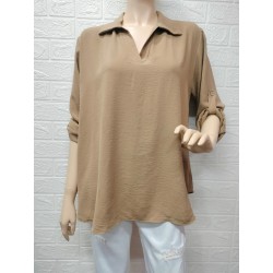 Blusa cuello pico con...