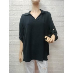 Blusa cuello pico con...