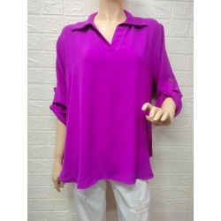 Blusa cuello pico con...