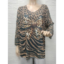 Blusa con estampado animal...