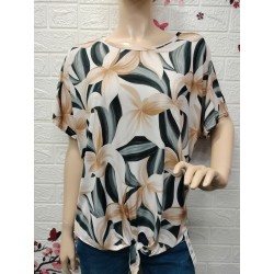 Blusa Top bajo con nudo,...