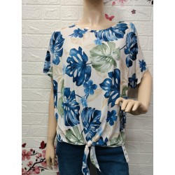 Blusa Top bajo con nudo,...