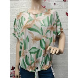 Blusa Top bajo con nudo,...