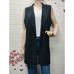 Chaleco blazer largo cuello...