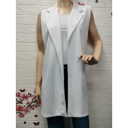 Chaleco blazer largo cuello...