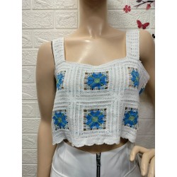 Top corto de sisas crochet...