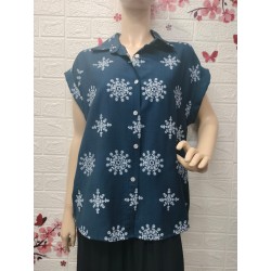 Camisa Blusa estampada con...