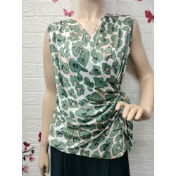 Blusa cruzada estampado de...