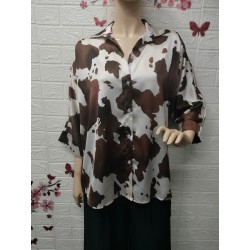 Camisa de botones estampado...