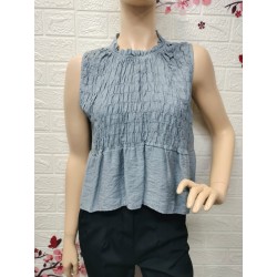 Blusa cuello redondo con...