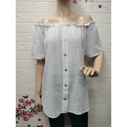 Blusa tipo camisa con...