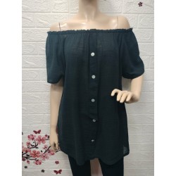 Blusa tipo camisa con...