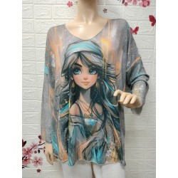Suéter fino de manga larga...