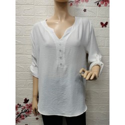 Blusa cuello en V con...