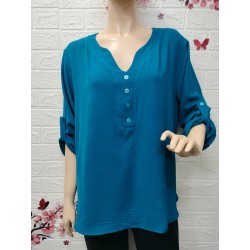 Blusa cuello en V con...