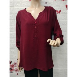 Blusa cuello en V con...