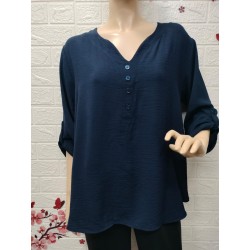Blusa cuello en V con...