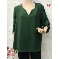 Blusa cuello en V con...
