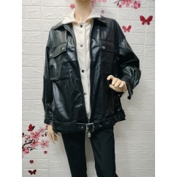 Chaqueta de polipiel corte...