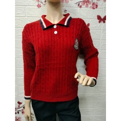 Suéter cuello tipo polo con...