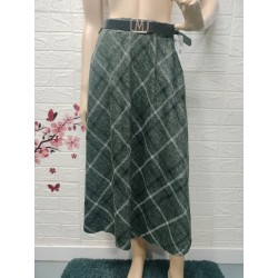 Falda larga a cuadros con...