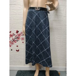 Falda larga a cuadros con...