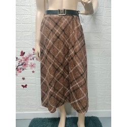 Falda larga a cuadros con...