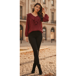 Blusa de manga larga con...