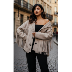 Chaqueta corta,flecos de...