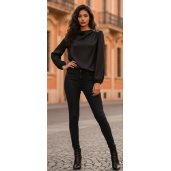 Blusa de satén de manga...