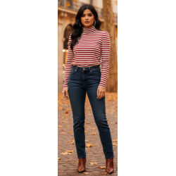 Camiseta de cuello cisne de...