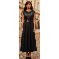 Vestido de noche negro con...