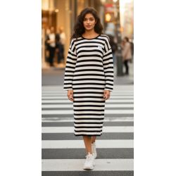 Vestido largo manga larga...