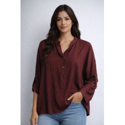 Blusa holgada de cuello mao...