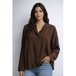 Blusa holgada de cuello mao...