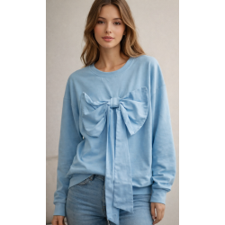 Sudadera azul con lazo...