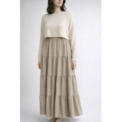 Falda larga de pana capas...