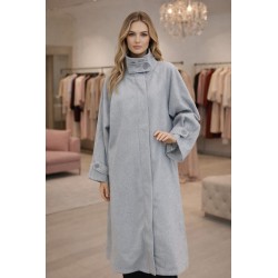 Abrigo largo de paño con...