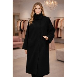 Abrigo largo de paño con...