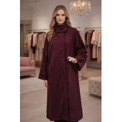 Abrigo largo de paño con...