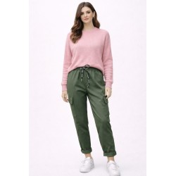 Pantalón cargo elástico de...