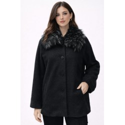 Abrigo de paño bicolor con...