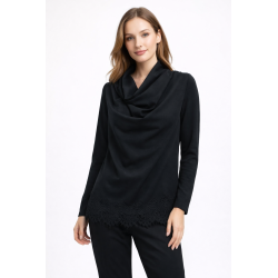 Blusa con escote drapeado y...