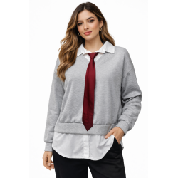 Sudadera efecto camisa con...