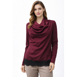 Blusa con escote drapeado y...